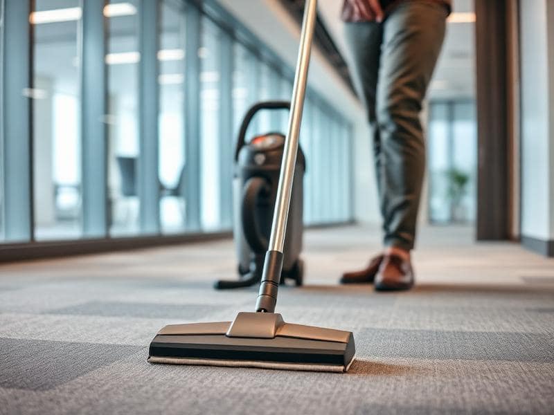 Office floor vacuuming and mopping service