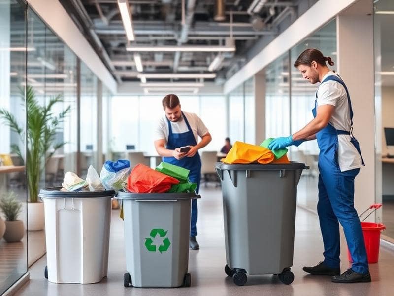 Office trash removal and recycling management service