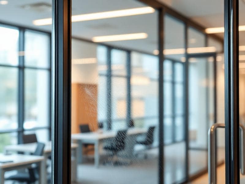 Interior window and partition cleaning service
